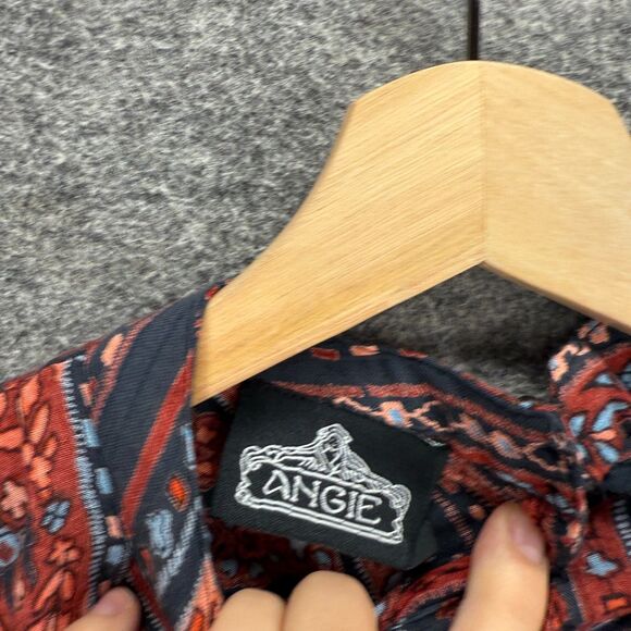 Angie Dress Women M Medium Red Striped Shift Midi Sleeveless Hook & Eye Casual - Picture 5 of 6